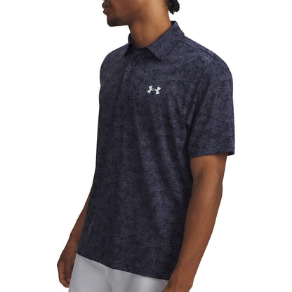 UA Playoff 3.0 Printed Polo Shirt - Midnight Navy / Halo Gray