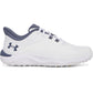 UA Drive Pro SL Wide Fit Waterproof Spikeless Golf Shoes - White / Grey / Gold