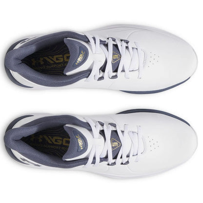 UA Drive Pro SL Wide Fit Waterproof Spikeless Golf Shoes - White / Grey / Gold