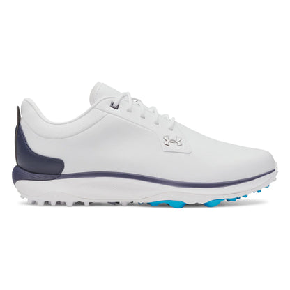 UA Drive Glide SL Waterproof Spikeless Golf Shoes - White / Midnight Navy
