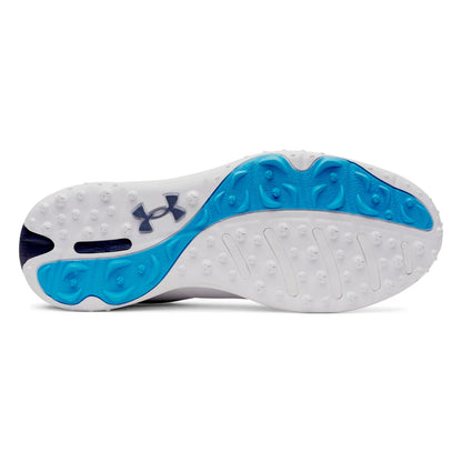 UA Drive Glide SL Waterproof Spikeless Golf Shoes - White / Midnight Navy