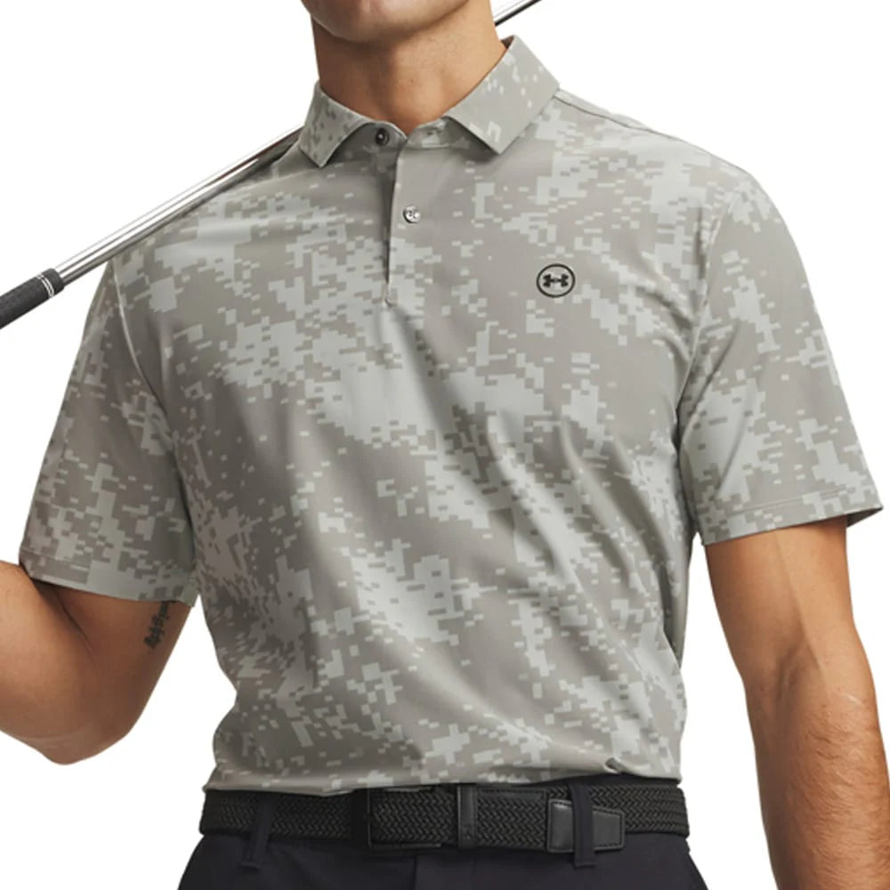 UA Drive Chill Printed Polo Shirt - Titanium / Clay