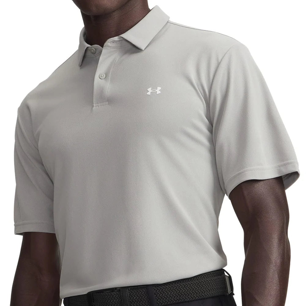 UA T2G Pique Polo Shirt - Titanium / White