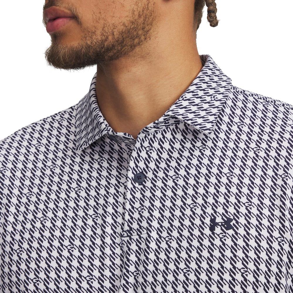 UA T2G Printed Polo Shirt - White / Navy