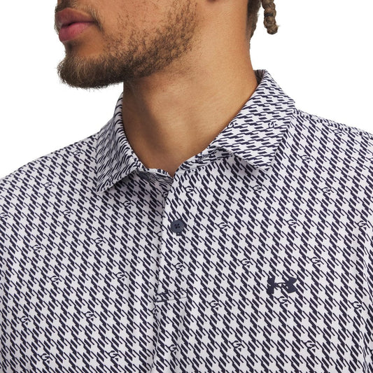 UA T2G Printed Polo Shirt - White / Navy