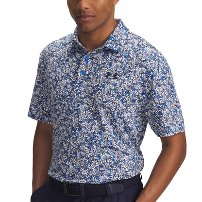 UA Playoff 3.0 Printed Polo Shirt - Blue / White Flowers