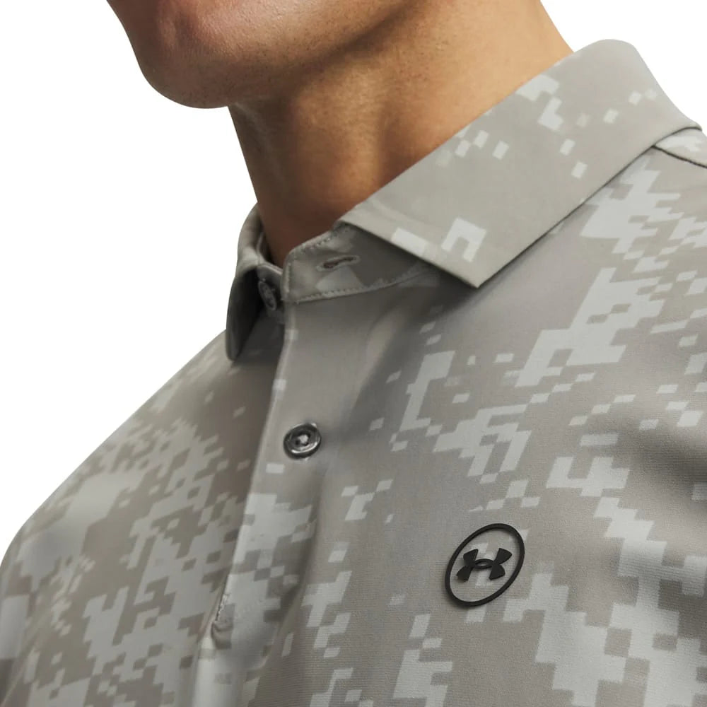 UA Drive Chill Printed Polo Shirt - Titanium / Clay