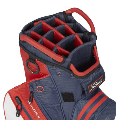 Titleist Cart 14 StaDry Waterproof Cart Bag - Red/Navy/White
