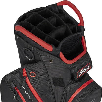 Titleist Cart 14 StaDry Waterproof Cart Bag - Black/Red