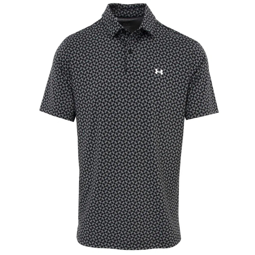 UA T2G Printed Polo Shirt - Black / Grey