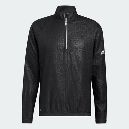 Deboss Quarter Zip Pullover Black