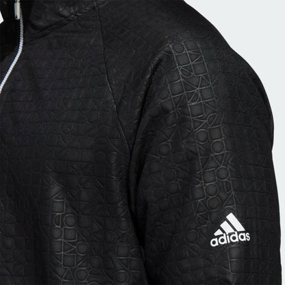 Deboss Quarter Zip Pullover Black