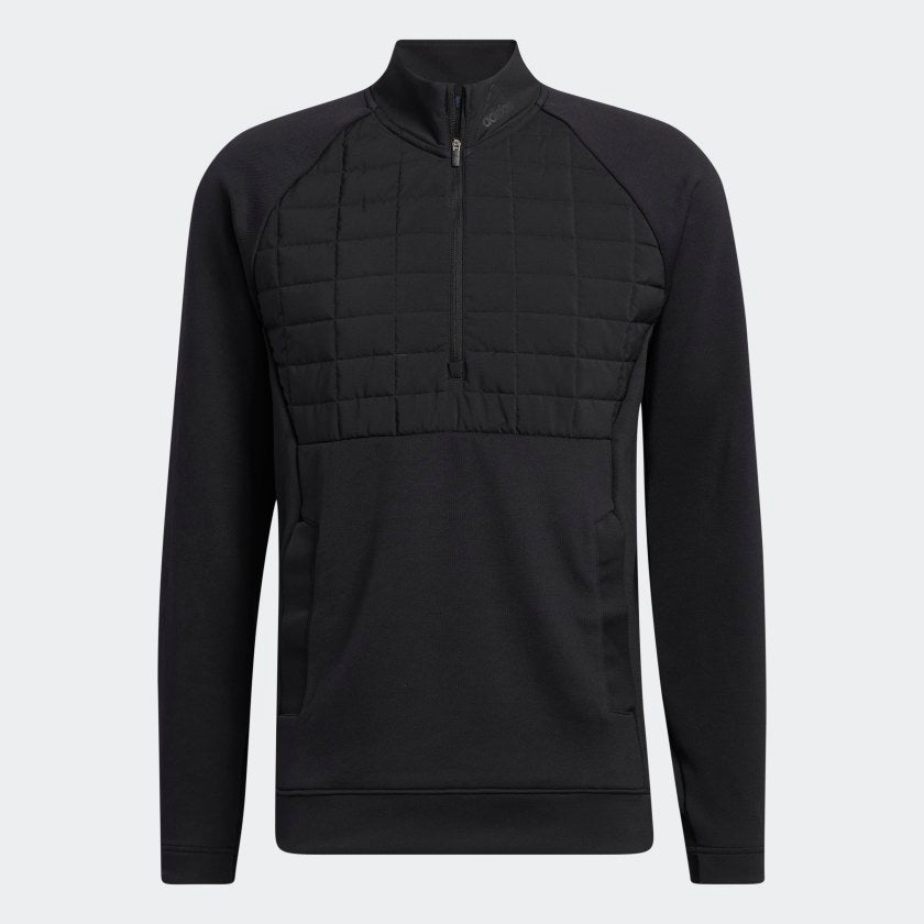 Adidas Mens Quarter Zip Pullover in Black from Dunes Golf Shop in Fraserburgh, Aberdeenshire