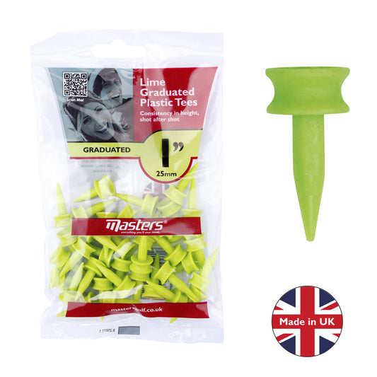 Plastic Graduated Tees Lime 1" 35pk