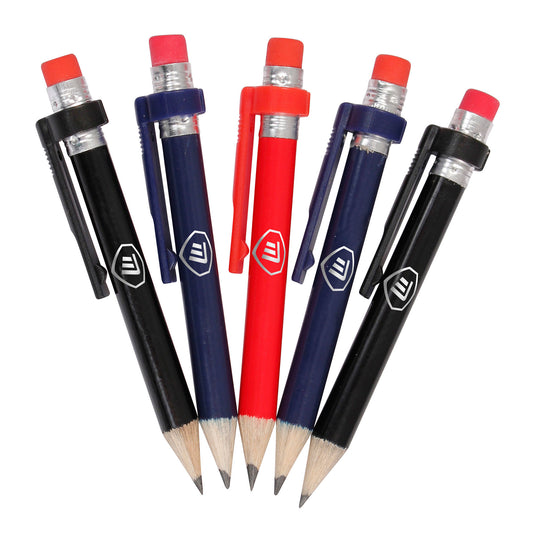 Wood Pencils with clip & Eraser X 5