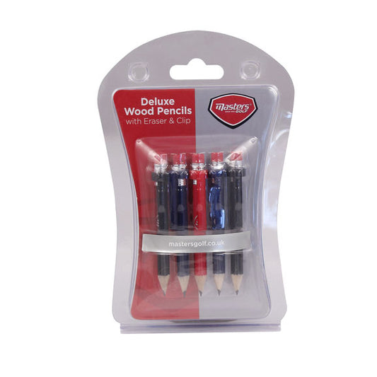 Wood Pencils with clip & Eraser X 5